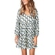 thumbnail image 1 of Vestido túnica Amoretu a cuadros de otoño con cuello en V plisado para mujer, 1 of 6