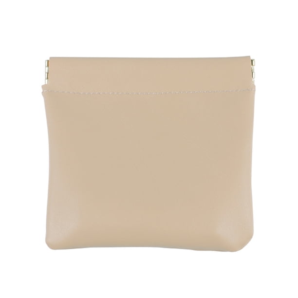 Bolsa con cierre a presión Mini neceser de imitación de cuero Organizador impermeable con cierre automático para monedas, joyas, tarjetas, pintalabios y llaves