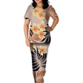 thumbnail image 5 of Robe Maxi Tribale Polynésienne Samoan Puletasi Grande Taille Vêtements pour Femmes Robe Île Hibiscus 2 Pcs Col Rond Robes pour Femmes, 5 of 5