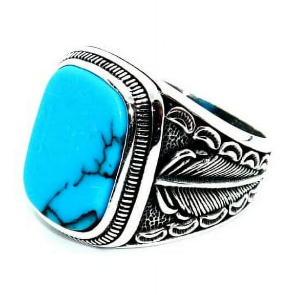 Roarsilver Silver 925k Ring, Handmade Ring, Natural Turquoise Stone,Jewelry Gift For Mens and Womens | 5