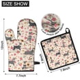 thumbnail image 6 of Schnauzer Dog and Flower Kitchen Oven Mitt and Pot Holder Sets 4 Pcs for Baking, Cooking and Grilling, Heat Resistant Up To 392 °F, 6 of 7