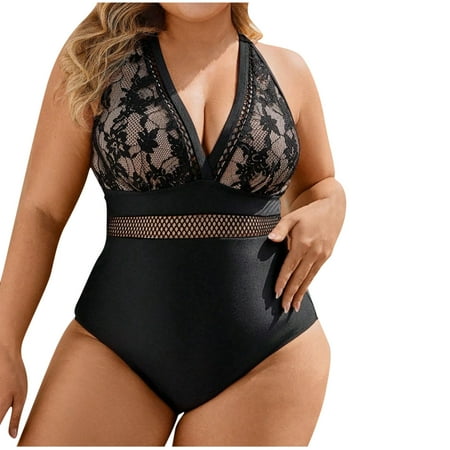 DISKEBUISS One Pieces Swimsuit Women Tummy Control Summer Cross Back Bathing Suits Sexy Mesh V Neck Swimwear S-XXL