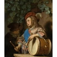 thumbnail image 3 of Frans van Mieris the Elder 15x17 Black Modern Framed Museum Art Print Titled - The Drummer Boy (1670), 3 of 5