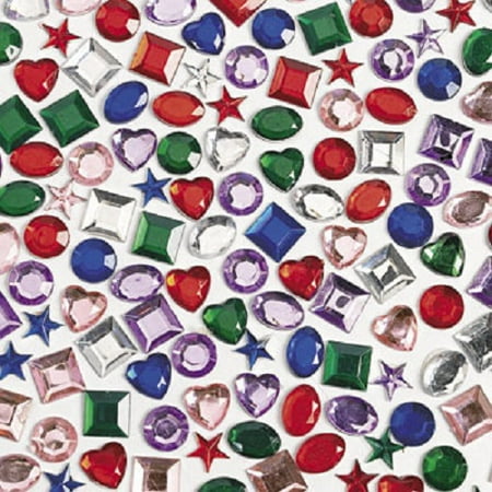 Pack of 500 Assorted Shape Adhesive Back Jewels Crafts