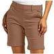 thumbnail image 1 of Pantalones cortos elásticos de cintura alta con bolsillos para mujer - Ropa informal elegante para el trabajo, poliéster, tallas 4-12 EE. UU., tallas grandes disponibles, 1 of 8