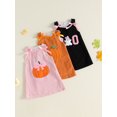 thumbnail image 3 of Miaouyo Toddler Girl Halloween Corduroy Dress with Bow Embroidered Sleeveless Dress, 3 of 9