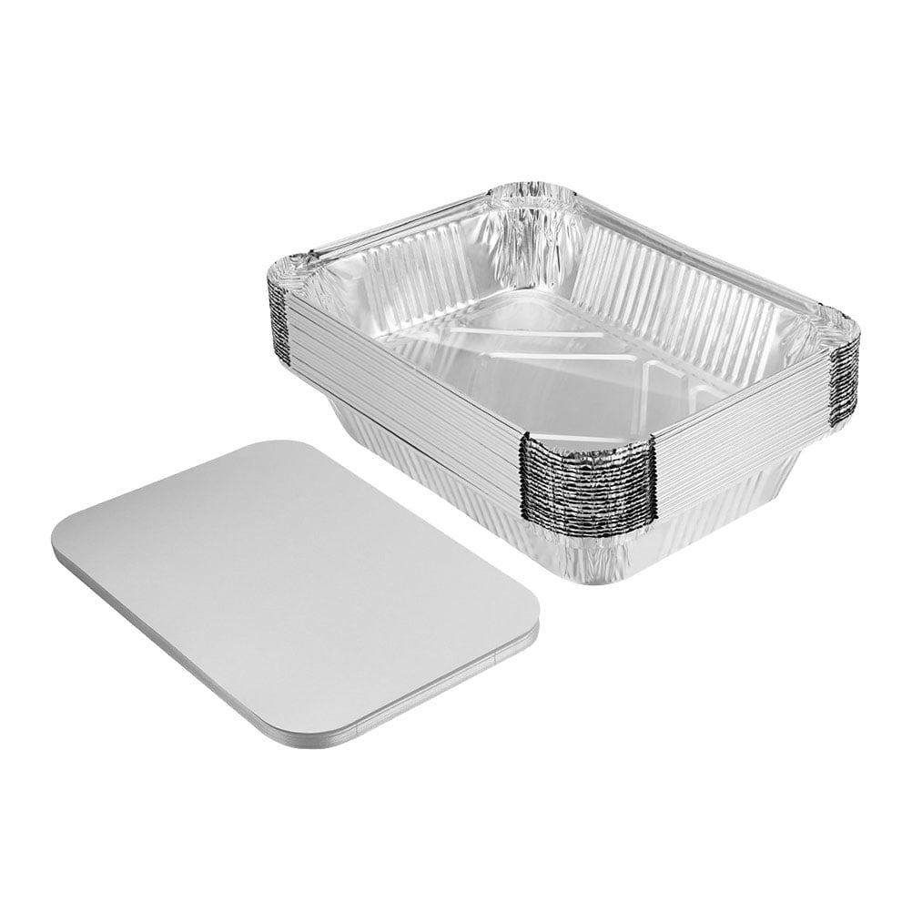 11X7 Disposable Aluminum Pans with Covers - 20 Pack - Pan with Foil Lids  Perfect