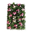 thumbnail image 3 of Panel de pared de flores artificiales cuadrado con fondo verde, decoración de plástico reutilizable para Rosa, 3 of 8