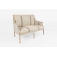 thumbnail image 3 of HomeRoots Decor Distressed Wooden Frame Loveseat With Fabric Upholstery, Tan Brown, 3 of 5