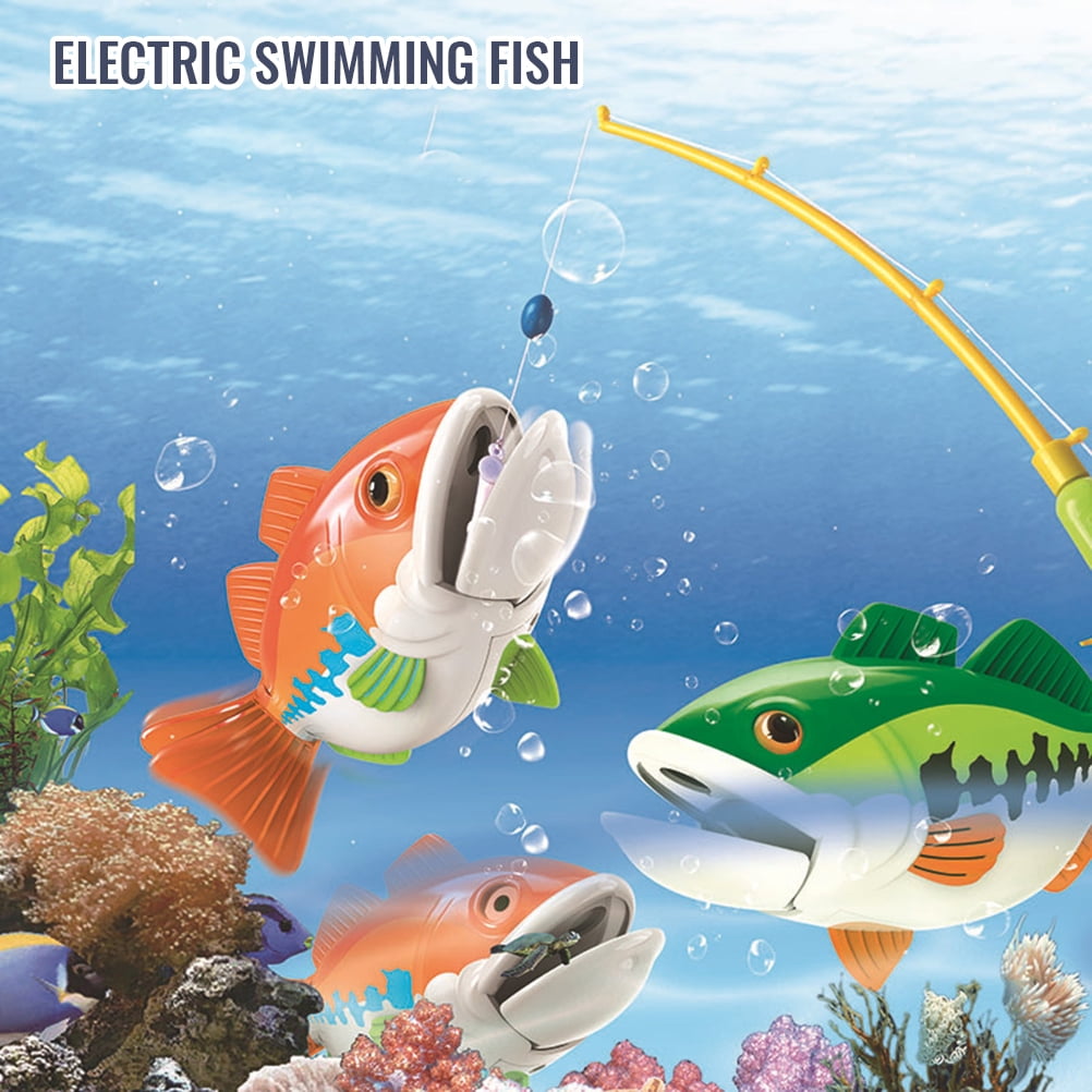 Kids Fishing Game with Fishing Rod and Realistic Fish Pool Fishing