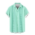 thumbnail image 3 of Felirenzacia Cuban Guayabera Shirt For Man Short Sleeve Button Down Casual Resort Shirt for Beach Vacation & Summer Parties, 3 of 6