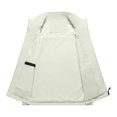 thumbnail image 4 of Dwelliawo Men's Fishing Vest Stand Collar Sleeveless Jacket Lightweight Quick Dry Windproof Outerwear With Multi Zipper Pockets Loose Fit For Fishing Hiking Photography Travel Daily Work Beige S, 4 of 5