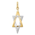 thumbnail image 4 of 14k Yellow Gold Elongated Jewish Star Of David Charm Pendant, 4 of 4