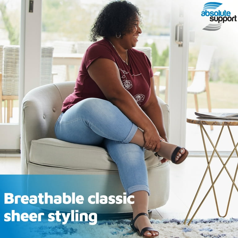 USA Made Women's Open Toe Compression Tights, 20-30mmHg, X-Large