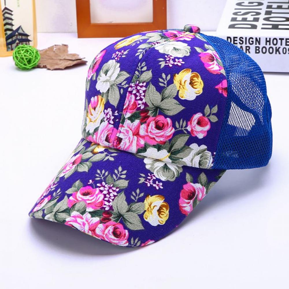 Sports Peaked Cap Floral Printed Sunshade Mesh Hat Adult Outdoor Sportswear Accessories/sunshade sun hat sportswear,casual style sports cap head cover hat,women men lady sunshade cap hat for sports - image 3 of 5