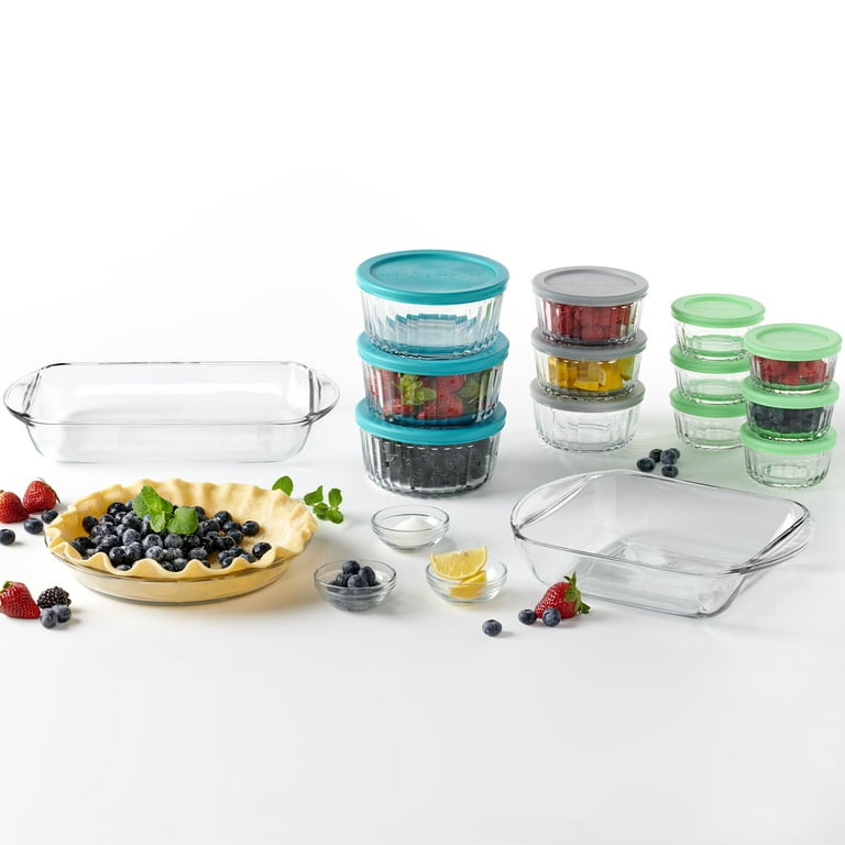 Anchor Hocking 30 Piece Glass Food Storage Containers & Glass Baking Dishes  Set 
