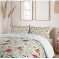 thumbnail image 5 of Ambesonne Christmas Duvet Cover Sets, Winter Ornaments Birds, 2-Queen, Pale Green and Multicolor, 5 of 6