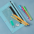 thumbnail image 4 of Unique Bargains Smooth Zipper Clear Mesh Double Layer Pencil Case for 3 Ring Binder Sky Blue, 4 of 7