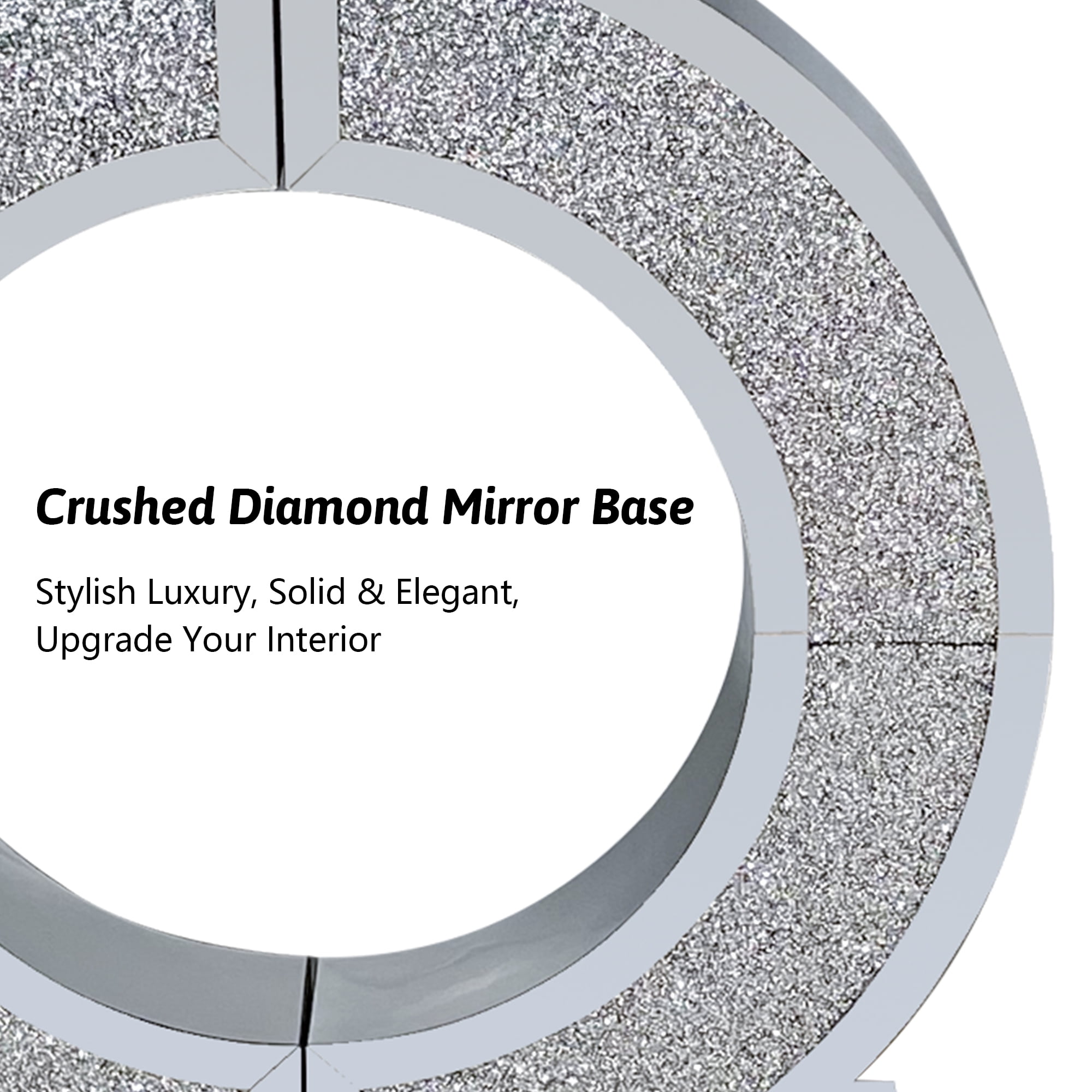 MDQMD Mirror Console Table with Crystal Base,Modern Entryway Table for Hallway,Luxury Reflective Sofa Table for Living Room