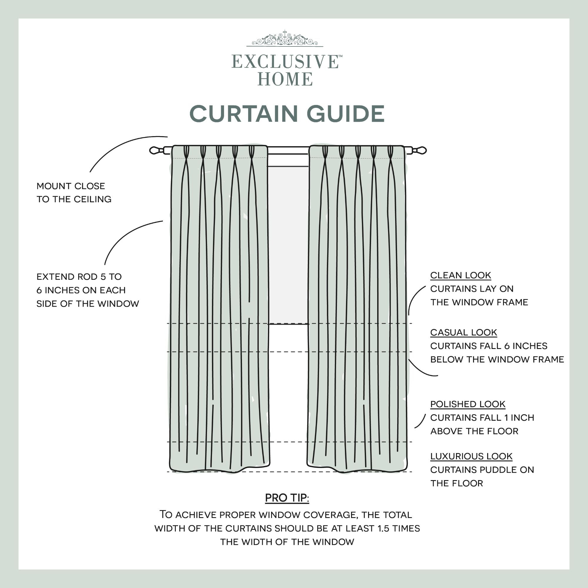 Exclusive Home Curtains Chateau Light Filtering Pinch Pleat Curtain Panels, 96" Length, Taupe, Set of 2