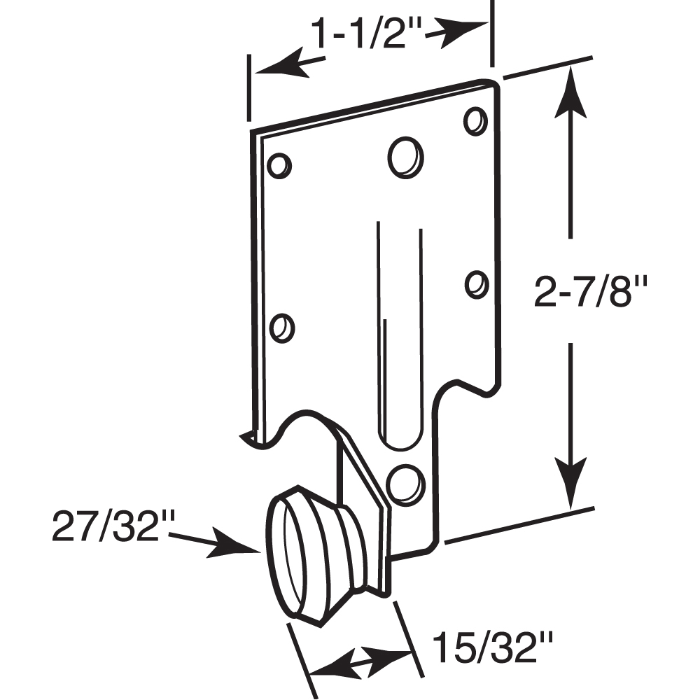 Steel Bracket Drawer Track Roller with Plastic Roller (2-pack) - image 2 of 2