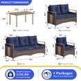 thumbnail image 5 of NestNook 5-Piece Outdoor Conversation Set with 2 Fixed Chairs , Loveseat,3-Seat Sofa and Aluminum Coffee Table for Porch, Deck, Backyard, 5 of 10