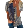 thumbnail image 1 of Blusa informal elegante de manga corta con cremallera y cuello redondo para mujer OAVQHLG3B Store lin121212, 1 of 5