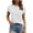 White, variant on Womens Tees Loose Fit Summer Short Sleeved T Shirt Solid Color Covered Sleeve Top Tops for Women Black L