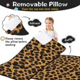 thumbnail image 3 of Black and Brown Leopard Print Teens Toddler Nap Mat with Pillow, Sleeping Mat Bag for Preschool Daycare 50"x20", 3 of 6