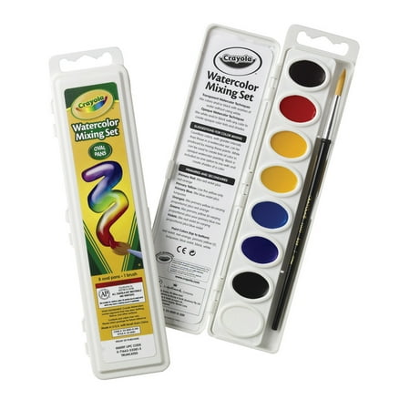 Crayola Washable Watercolor - Crayola Education Non-Toxic Washable Watercolor Mixing Set, Plastic Oval Pan, Assorted Color, Set of 8