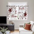 thumbnail image 4 of Wooden Grain Kitchen Curtains Window Panels, Red Country Texas Star Branches Berry Insulated Window Treatment Curtain, Grommet Curtains for Bedroom/Living Room/Bathroom, 2 Piece 42"Wx45"L, 4 of 8