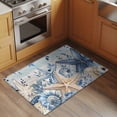 thumbnail image 3 of Coastal Washable Small Entryway Area Rugs 2'x3', Ocean Blue Beige Starfish Shells Leaves Wood Grain Low Pile Throw Rug Non-Slip Sturdy Edge Binding Carpet for Front Door Floor Room Entry, 3 of 9