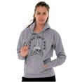 thumbnail image 4 of Cease The Day Skull Dagger Tattoo Unisex Plus Fleece Graphic Hoodie Brisco Brands 2X, 4 of 5