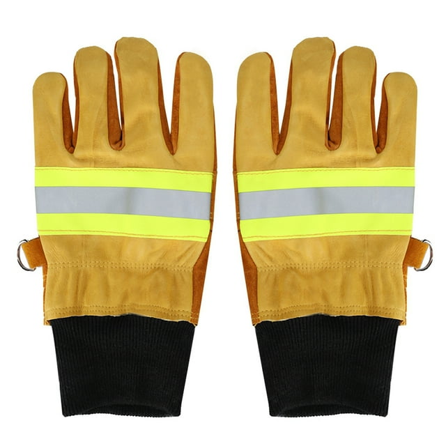 Fireproof Gloves, Pair Of Cow Leather Gloves Fireproof Heat Long Gloves For Protecting Rescuers' Hands And Wrists