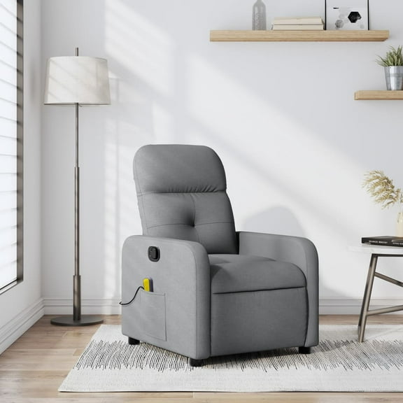 vidaXL Massage Recliner Chair Light Grey