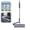 Blue, variant on 3 in 1 Multi Function Cleaning Brush - Extendable Stainless Steel Handle, 180 Rotating Head with Squeegee and Tweezer, Floor Scrubber for Bathroom Kitchen