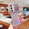 thumbnail image 3 of SaniMore for Samsung Galaxy S21 Plus Case, [Anti-yellow Transparent Backplane & Glitter Bling Paper] Shockproof Anti-fall Lens Protection Slim Lightweight Stylish for Girls Women for S21 Plus, Purple, 3 of 12