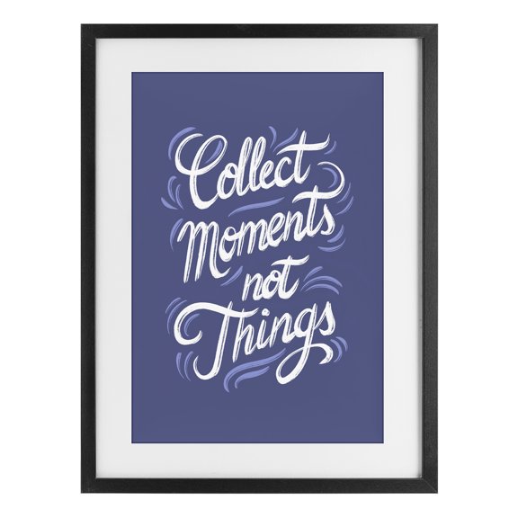 Stupell Industries Modern Collect Moments Not Things Black Framed Print Under Glass, 14 x 20, by Martina Pavlova