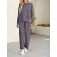 thumbnail image 5 of Cueply Lounge Sets for Women 2 Piece Outfits Sweatsuits Set Long Sleeve Wide Leg Pants with Pockets, 5 of 8