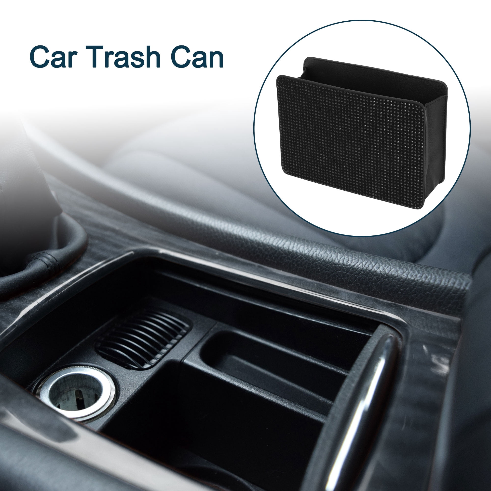 Unique Bargains Car Trash Can Seat Back Bin Black 1 Pc 7.9"x2.8"x5.5"