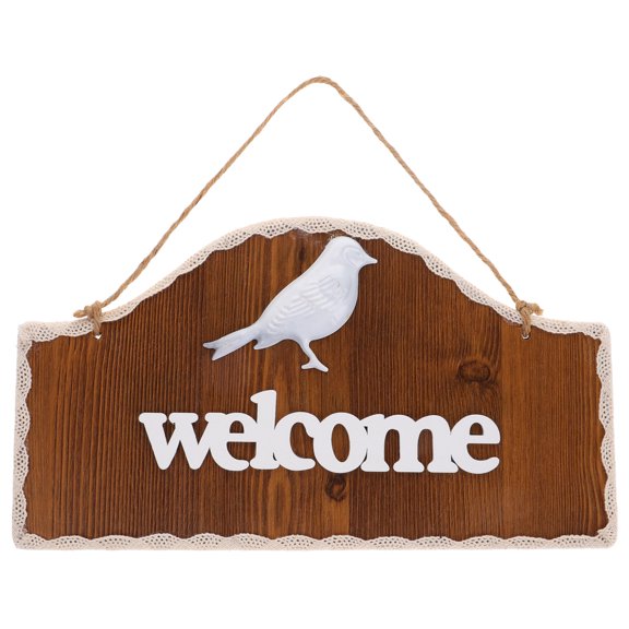 Wood Door Sign With Bird Pattern Double-Sided Open Closed Hanging Plaque Business Door Sign Sign Reversible Shop Open Signs For Coffee Shop Home Entrance Brown