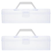 2 Pcs Calligraphy Tool Box Toolbox Chest Mini Tools Student Storage Case Holder Large with Cover Plastic