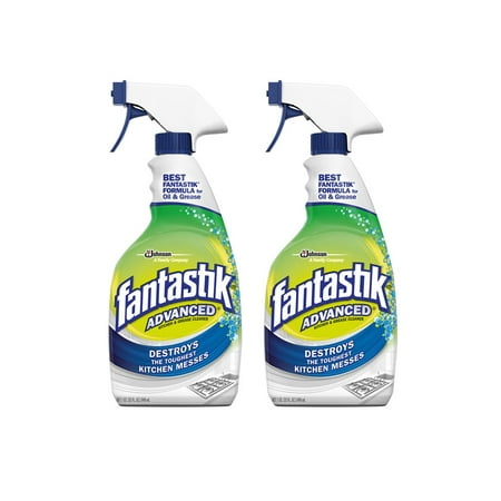(2 Pack) Fantastik Advanced Kitchen & Grease Cleaner 32 fl (Best Way To Clean Greasy Wood Kitchen Cabinets)