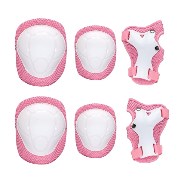 Conjunto de engranajes de protección ajustables para de 3 a 9 años de edad, rodilleras, coderas protectores de muñeca para monopatín, patinaje - Rosa Rosado Sunnimix rodillera para niños pequeños