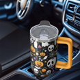 thumbnail image 5 of 30 oz Halloween Trick Treat Ghost Tumbler Insulated Stainless Tumbler, Pumpkin Bat Coffee Cup Water Bottle, Holiday Gift Mug, 5 of 5