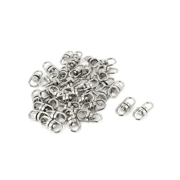 Unique Bargains Keyring Making Silver Tone Dual Eyes Swivel Ring Clasp Clip Connectors 40 Pcs