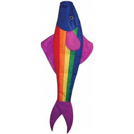 In the Breeze Rainbow Fishy Trout 48 Inch Windsock - Fun Fish Hanging Decoration - UV Resistant Material for Long Lasting Bright Colors