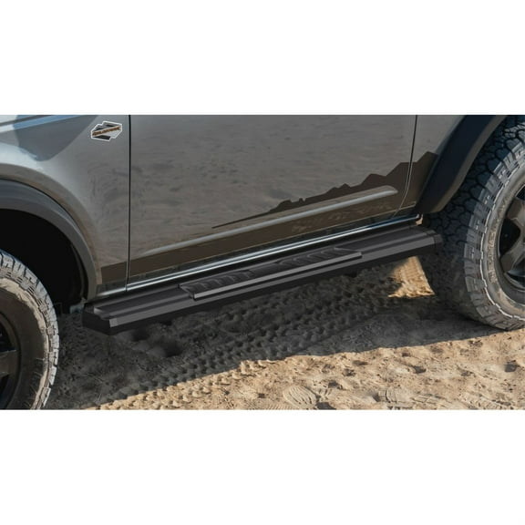 2021-2022 Ford Bronco 2 Door Carbon Steel   PE Step Area Black Finish OE Style Side Step Running Board-S Series