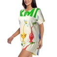 thumbnail image 2 of Lsque Pikmin Women's Short-Sleeved Pajama Set - 2 Piece Soft and Lightweight Sleepwear Set-Large, 2 of 9