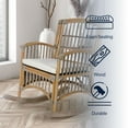 thumbnail image 5 of Swayze Bohemian Farmhouse Woven Rattan/Wood Rocking Chair, White Cushion with Gray/White Wash Frame, 5 of 8